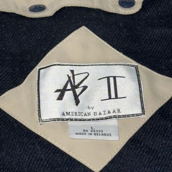 American Bazaar Womens Size Medium Blue Button Up and Zipper Hoodie Jacket Sz L - Picture 4 of 10